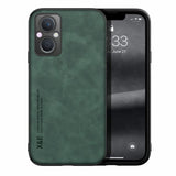 Oppo A96 5G - XE Leatherback Rear Cover Raised Bezel Protection Metal Plate for Magnetic Mounts - Green - Cover Noco