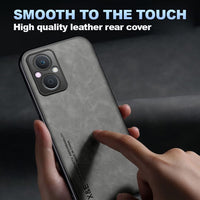 Oppo A96 5G - XE Leatherback Rear Cover Raised Bezel Protection Metal Plate for Magnetic Mounts - Cover Noco
