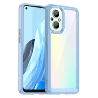 Oppo A96 5G - Transparent Back Rear Cover Raised Bezel Protection Cushioned Corners - Blue - Cover Noco