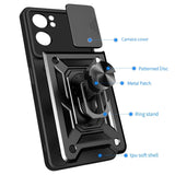 Oppo Find X5 Lite / Reno 7 5G Armor Sliding Camera Cover Protective Case with Ring/Stand - Cover Noco