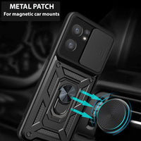 Oppo Find X5 Lite / Reno 7 5G Armor Sliding Camera Cover Protective Case with Ring/Stand - Cover Noco