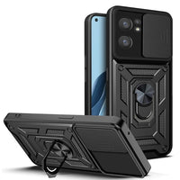Oppo Find X5 Lite / Reno 7 5G Armor Sliding Camera Cover Protective Case with Ring/Stand - Black - Cover Noco