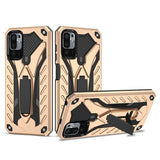 Poco M3 Pro / Redmi Note 10 5G Shockproof Folding Stand Rugged Cover Fold Away Phone Stand - Gold - Cover Noco