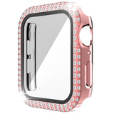 Apple Watch Series 4/5/6/SE 40mm Diamond Front Watch Protective Cover with Tempered Glass Screen Protector