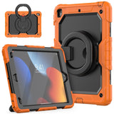 HD Rugged Shockproof Fully Enclosure Tablet Cover with Screen Protector with Stand/Handle/Strap for Apple iPad 10.2 (2021/2020/2019) - Black