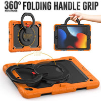 HD Rugged Shockproof Fully Enclosure Tablet Cover with Screen Protector with Stand/Handle/Strap for Apple iPad 10.2 (2021/2020/2019) - acc 