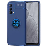 Realme GT Master - Shockproof Silicon Case with Metal Ring/Stand - Blue - Blue Ring - Cover Noco