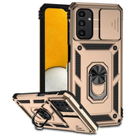 Armor Rugged Sliding Camera Cover with Metal Ring/Stand for Samsung Galaxy A13 4G - Gold - Cover Noco
