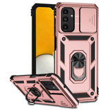 Armor Rugged Sliding Camera Cover with Metal Ring/Stand for Samsung Galaxy A13 4G - Pink - Cover Noco