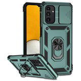 Armor Rugged Sliding Camera Cover with Metal Ring/Stand for Samsung Galaxy A13 4G - Green - Cover Noco