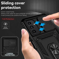 Armor Rugged Sliding Camera Cover with Metal Ring/Stand for Samsung Galaxy A13 4G - Cover Noco