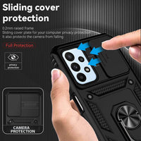 Armor Rugged Sliding Camera Cover with Metal Ring/Stand for Samsung Galaxy A23 - Cover Noco