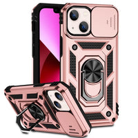 Apple iPhone 14 PLUS - Armor Rugged Sliding Camera Cover with Metal Ring/Stand - Pink - Cover Noco