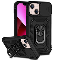 Apple iPhone 14 PLUS - Armor Rugged Sliding Camera Cover with Metal Ring/Stand - Black - Cover Noco