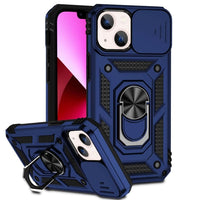 Apple iPhone 14 PLUS - Armor Rugged Sliding Camera Cover with Metal Ring/Stand - Blue - Cover Noco