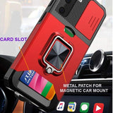 Rugged Protective Cover Sliding Camera Cover Metal Ring/Stand Card Slot for Samsung Galaxy S21+ - acc Noco