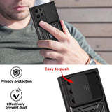 Rugged Protective Cover Sliding Camera Cover Metal Ring/Stand for Samsung Galaxy S22 ULTRA 5G - acc Noco
