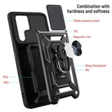 Rugged Protective Cover Sliding Camera Cover Metal Ring/Stand for Samsung Galaxy S22 ULTRA 5G - acc Noco