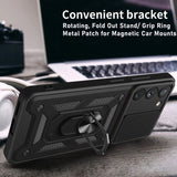 Samsung Galaxy S23 5G Rugged Protective Cover Sliding Camera Cover Metal Ring/Stand - Cover Noco