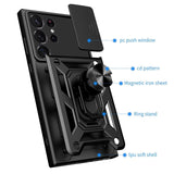 Samsung Galaxy S23 ULTRA 5G Rugged Protective Cover Sliding Camera Cover Metal Ring/Stand - Cover Noco