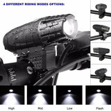 Comet LED Bike Head & Tail Light Set 500mA USB Rechargeable Battery Swivel Quick Release Bracket - security Raypal