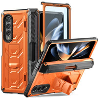 Samsung Galaxy Z Fold 4 5G - Armour Rugged Rigid Cover Strong PC Material Pen Holder - Orange - Cover GKK
