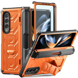 Samsung Galaxy Z Fold 4 5G Armour Rugged Rigid Cover Strong PC Material Pen Holder - Orange - Noco