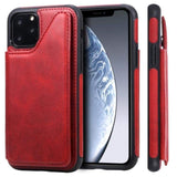 Shockproof Protective Case with Rear Wallet Card Holder for Apple iPhone 11 Pro - Red - acc Noco