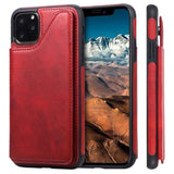 Shockproof Protective Case with Rear Wallet Card Holder for Apple iPhone 11 Pro Max - Red - acc Noco