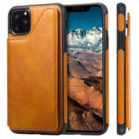 Shockproof Protective Case with Rear Wallet Card Holder for Apple iPhone 11 Pro Max - Brown - acc Noco