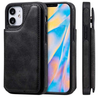 Shockproof Protective Case with Rear Wallet Card Holder for Apple iPhone 12 Mini - Black - acc Noco