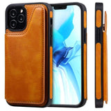 Shockproof Protective Case with Rear Wallet Card Holder for Apple iPhone 12 / iPhone 12 Pro - Brown - acc Noco