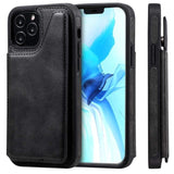 Shockproof Protective Case with Rear Wallet Card Holder for Apple iPhone 12 / iPhone 12 Pro - Black - acc Noco