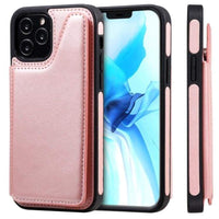 Shockproof Protective Case with Rear Wallet Card Holder for Apple iPhone 12 / iPhone 12 Pro - Rose Pink - acc Noco