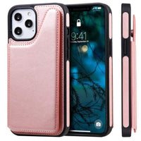 Shockproof Protective Case with Rear Wallet Card Holder for Apple iPhone 12 Pro Max - Rose Pink - acc Noco