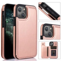 Shockproof Protective Case with Rear Wallet Card Holder for Apple iPhone 13 Mini - Pink - acc Noco