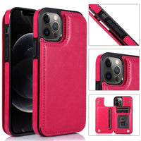 Shockproof Protective Case with Rear Wallet Card Holder for Apple iPhone 13 PRO MAX - Rose Red - Cover Noco