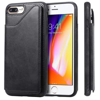 Shockproof Protective Case with Rear Wallet Card Holder for Apple iPhone 7 Plus / iPhone Plus - Black - acc Noco