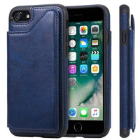 Shockproof Protective Case with Rear Wallet Card Holder for Apple iPhone 7 / iPhone 8 / iPhone SE 2020 - Blue - acc Noco