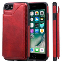 Shockproof Protective Case with Rear Wallet Card Holder for Apple iPhone 7 / iPhone 8 / iPhone SE 2020 - Red - acc Noco