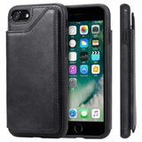 Shockproof Protective Case with Rear Wallet Card Holder for Apple iPhone 7 / iPhone 8 / iPhone SE 2020 - Black - acc Noco