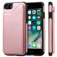 Shockproof Protective Case with Rear Wallet Card Holder for Apple iPhone 7 / iPhone 8 / iPhone SE 2020 - Rose Pink - acc Noco