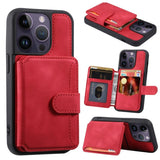 Apple iPhone 14 Pro Deluxe RFID Shielded Rear 5 Card Wallet Cover - Red - Cover Noco