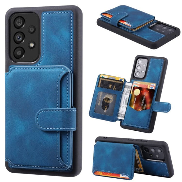 Samsung Galaxy A13 Deluxe RFID Shielded Rear 5 Card Wallet Cover - Blue - Cover Noco