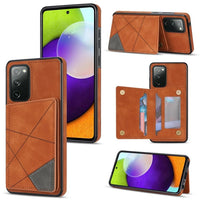 Samsung Galaxy S20 FE - Rhombus Shockproof Protective Case with Rear Wallet Card Holder - Brown - Cover Noco