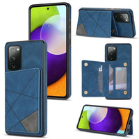 Samsung Galaxy S20 FE - Rhombus Shockproof Protective Case with Rear Wallet Card Holder - Blue - Cover Noco