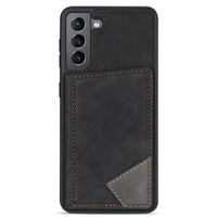 Samsung Galaxy S22 5G - Rhombus Shockproof Protective Case with Rear Wallet Card Holder - Cover Noco