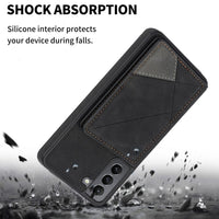 Samsung Galaxy S22 5G - Rhombus Shockproof Protective Case with Rear Wallet Card Holder - Cover Noco