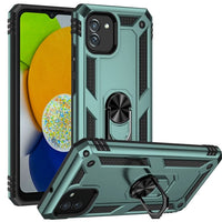 Armor Shockproof Cover with Rotating Fold-Out Ring/Stand for Samsung Galaxy A03 - Green - Cover Noco