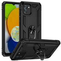 Armor Shockproof Cover with Rotating Fold-Out Ring/Stand for Samsung Galaxy A03 - Black - Cover Noco